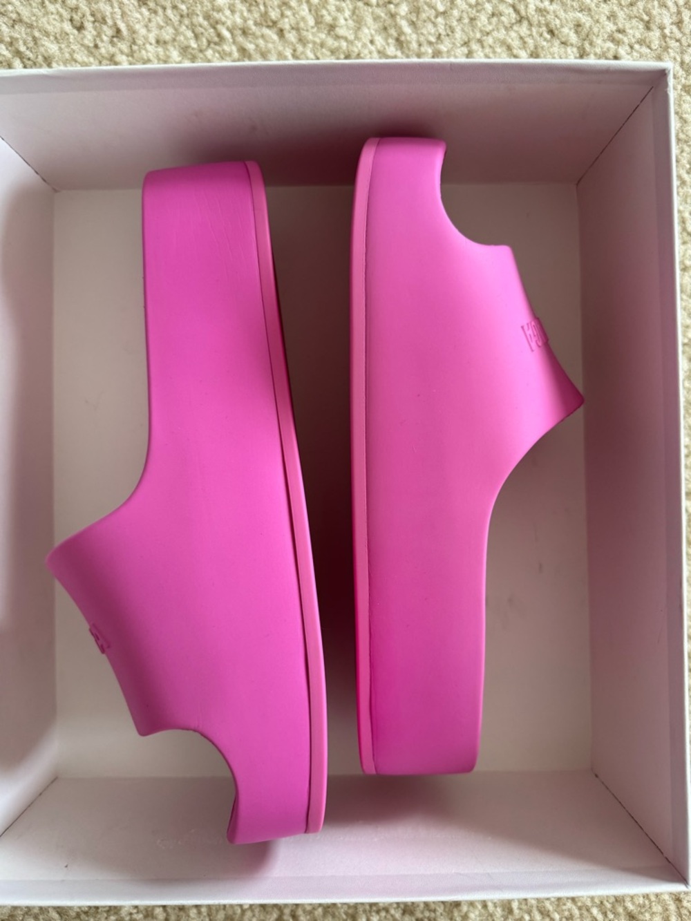 Brand New Balenciaga Platform Rubber Logo Slides Hot Pink Size 41 / US 10 - Picture 3 of 13